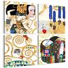 Giallobus - Quadri 4 Multi Pannello Art Board - Gustav Klimt - Le opere più Belle di Klimt - Raccolta 6 - Legno MDF - 29,7x29,7 - x 4 Pezzi