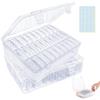 LCSHENGMIN 60 Pezzi Organizzatori di Piccole Perline, Scatoline Portaoggetti di Plastica Trasparente, Mini Contenitori in Plastica con Coperchio, Scatoline Trasparenti con Coperchio, per Artigianato, Piccole