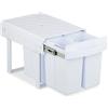 Relaxdays Pattumiera Estraibile Sottolavello, Cestino Raccolta Differenziata 4 Scomparti da 8 L, 34,6x34x51,8 cm, Bianco