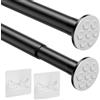 VirtuGro 1pcs 110-200cm Bastone Tenda a Pressione per Tenda Doccia Nero | Regolabile Bastone Tenda Asta Ispessito 25mm senza trapano per Appendere Tende, Tenda Doccia, Tende per Porte e Indumenti