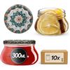 KADAX vasetti per marmellata in Vetro 300ml Ø82 Verde/Oro - Tappo a Vite ermetico, per marmellate, Miele, confetture e bomboniere