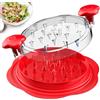SURETIVIAN Trituratore di pollo grande con spazzola e forchetta - Tritapolli visibile con striscia antiscivolo, manico ergonomico, senza BPA, adatto per pollo, maiale e manzo (rosso)