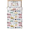 DJDEA Copripiumino per auto, 120 x 150 cm, set da letto singolo, set da letto in microfibra per 1 persona, copripiumino reversibile double face con federa 40 x 60 cm