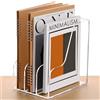 SANRUI Organizer da scrivania in acrilico, con 3 scomparti verticali, trasparente, per riviste, documenti, cartelle, accessori da ufficio, 22 x 16 x 24 cm