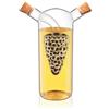 Wilmax England Wilmax - Bottiglia in vetro 2 in 1 per aceto e olio - Set di dosatore per olio in 2 parti - 250 ml / 50 ml - Dosatore per aceto - Bottiglie da riempire