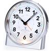 VIVILINEN Radiosveglia analogica senza ticchettio, con luce notturna e segnale DCF, sveglia analogica con 5 minuti e lancette luminose, 11,5 cm, design compatto