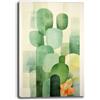 Printerland Quadro moderno Verticale Soggiorno pianta grassa Verde Quadri moderni Stampa su tela Canvas Astratto Camera da Letto Cucina (3, 50x70 cm, Canvas intelaiato)