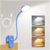 ZAPLIT Lampada da Lettura a Clip Ricaricabile USB-C con Batteria da 2000mAh | 61 LED, 3 Temperature Colore e 10 Luminosità, Luce Libro con Collo Flessibile 40cm per Camera da Letto, Scrivania, Campeggio