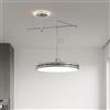 QAZXDRFG Lampada a Sospensione Moderna a LED con dimmer, Grande Braccio Girevole, Rotonda, Lunga 15,7 Pollici, 43 W, cromata, Regolabile, per Isola Cucina, Camera da Letto, Soggiorno
