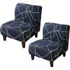 uyeoco 2 Pezzi Coprisedia Senza Braccioli Elasticizzati Accent Copri Poltroncina Stampato Copripoltrona Senza Braccioli per Soggiorno Fodera per Sedia Senza Braccioli Antiscivolo (Color : 02)