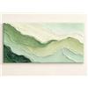RRDPDM Quadro su tela con paesaggio a strati materici, verde salvia e beige, astratto, con montagne (60x120 cm/senza cornice)