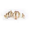 Aurora Store Set Natività 8 Soggetti in Ceramica Bianca Colori Chiari BIANCO ORO da h. 8 cm Personaggi Presepe Statuine Idea Regalo Sacra Famiglia