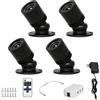 Aicharynic Set di 4 faretti LED - Luce bianca calda (3000K) per armadietti, quadri e illuminazione d'accento - 1W, mini faretto LED orientabile a 360° - Faretto compatto - Mini luci d'accento con telecomando