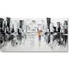 18meng Art Immagine astratta città in bianco e nero stile industriale 180 x 90 cm tela moderna grande XXL soggiorno stampa design senza cornice