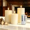AiMok Set di 3 Candele LED senza Fiamma con Rivestimento in Cera Reale, a Batteria con Telecomando e Timer, Realistiche e Sicure per Interno/Esterno, per Compleanno, Matrimonio, Hotel, Casa - Bianco