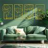 GSWBO 4 Pezzi Decorazione da Parete In Metallo, Quadri con Fiori, Moderno Soggiorno Decorazioni Parete, Sculture a Parete In Forma di Loto, Minimalista Decorazione da Parete per Camera da Letto (Oro)