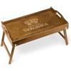Maverton Vassoio da Colazione a Letto Personalizzato | Tavolino Pieghevole in Legno con Manici, Colore Marrone Chiaro, Incisione Laser, 50 x 30 cm, regalo donna, Principessa