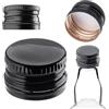 KADAX Tappo a vite 28x18mm per bottiglie, tappo in alluminio, tappo a vite per bottiglie da vino, succhi e liquori (Nero, 50 pezzi)