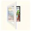 Generic Cornice artistica per bambini, cornice in legno con venature del legno, apertura frontale, cornice per appendere 50 pezzi, artigianato, disegno, progetti artistici (bianco)