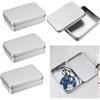 DabbOo 4 Pezzi Mini Contenitore Portatile Scatola Latta di Metallo Scatola Metallo Rettangolare Box porta Oggetti Scatole di Latta Adatto per Realizzare Candele Conservare Unguenti o Perline(107x73x25mm)