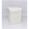 Unknow 10 PZ Seta Bianco Scatola BOMBONIERA Fondo e Coperchio 14x14x20 cm | 10 scatole Effetto Colore Seta Bianco | Ideali per bomboniere