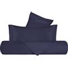 VANITA' DI RASO Set Copripiumino King Size, in Raso di Cotone, Sacco Copripiumino 270x220cm + 2 Federe 50x80cm, Made in Italy - Blu Notte