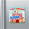 Gattablu Set di 10 calamite magneti Primo Compleanno, 1 anno, personalizzate con nome bimbo! Bomboniera festa! Circo divertente!