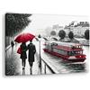 Artenor Quadro Accenti in Rosso Ombrello Rosso a Parigi, 100 x 67 cm - Made in Italy, Quadri Moderni Soggiorno, Camera da Letto, Cucina, Poster da Parete, Decorazioni Casa
