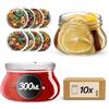 KADAX Set di 10 vasetti per marmellata in Vetro 300ml Ø82 - Tappo a Vite ermetico, per marmellate, Miele, confetture e bomboniere