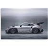 YRNQ Quadro decorativo da parete su tela, motivo: auto sportiva 911 GT3 RS color argento, 40 x 60 cm