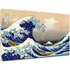 Grafic Quadro Moderno La Grande Onda di Kanagawa - HOKUSAI The Great Wave of Kanagawa - Quadro stampa su tela canvas con o senza telaio (CM 60X40, QUADRO CON TELAIO IN LEGNO)