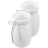 DOITOOL 2 Pezzi Vaso Floreale in Plastica Bianco Infrangibile, Design | Aspetto -ceramico, Superficie Liscia in Abs, Riutilizzabile e Facile da Pulire, per Ingresso e Sala da Pranzo