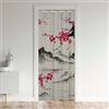 Homemissing Tenda per porta in stile giapponese, 106 x 203 cm, stile giapponese Ukiyo, tende per interni, soggiorno, camera da letto, ingresso esterno, fiori Sakura, decorazione tradizionale retrò rosa, tenda