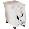 NonMiFyR Carrello Multiuso Sottotavolo, Contenitore Portaoggetti con Coperchio su Ruote, Cesto Portaoggetti Pieghevole in Tessuto Oxford, Cesto Portabiancheria, White Bunny L