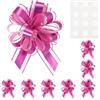 M METERXITY 8 PCS Fiocchi A Strappo Grandi per Confezione Regalo 8 x 6 Pollici Fiocco Grande per Presente Fiocco in Nastro Riutilizzabile per Scatole Regalo[Rosa]