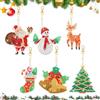 MWOOT 6 Pezzi 5D Natale Diamante Pittura Portachiavi, Fai Da Te Doppia Faccia Diamond Art Painting Keychain Kit, DIY Xmas Portachiavi Dipinti di Diamanti Keyring Pittura da Numer Decorazione Regalo