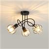 MELAYR Plafoniera 3 Luci E14, Lampadario, Lampadine Non Incluse 4799908 | Fisse Cristallo Lampada da Soffitto, stile moderno per Cucina, Sala da Pranzo, Soggiorno, Camera , Ingresso e Corridoio