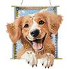 QENSPE Cane Diamond Painting Kit Adulti, Animale Adorabile Pittura Diamante Pendente con Catena, Speciale Forma Strass Ornamento Appendere Finestre Porta Decorazione, 20x20 cm