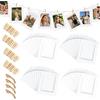 OMJMYY 40 Pezzi Cornice di Carta per Foto DIY 15,5 x 11,5cm Portafoto in Cartoncino cornici portafoto in cartone con Clip di Legno e Corde di Canapa Cornice Portafoto in Carta Kraft per Matrimonio e Feste