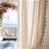 EUBSWA Set di 2 tende bohémien all'uncinetto, in cotone, stile rustico vintage con nappine, 150 x 160 cm, beige, per soggiorno, camera da letto e esterni (beige-2)