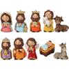 Huitrcrio Presepe Di Natale Completo Set, 10 Pezzi Resina Noel Figure Statua Gesù, Ornamento Nascita di Cristo Natività Figurine, Cristo Nascita Gesù Ornamento Regali Cattolici