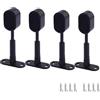AYGCI 4 Pezzi Staffa da Soffitto Regolabile Ovale Bastone per Tende Supporto Asta Armadio Supporto Presa Flangia con Viti per Doccia Tenda (Nero A)