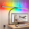Celiser Lampada da Scrivania LED Dimmerabile 22W 1800LM, Con Base Tavolo in Metallo | Luce da Scrivania a LED Doppia con Modalità RGB, Doppia Rotazione, Telecomando, Dimmerazione Continua per Ufficio Lettura
