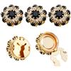 CABODYALS 5 pz Copri Bottoni In Oro con Strass Gioielli In Cristallo Decorativi Staccabili A Scatto Fibbie A Forma di Fungo Strass Neri Gemelli per Donna Jeans Camicie Scialli Mantelle Accessori per I