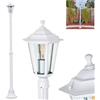 HOFSTEIN lampione Loria, lampione da esterno in metallo/vetro bianco/trasparente, lampione da giardino in stile vintage/antico/rustico, per giardino, esterno, cortile, altezza 190 cm, 1 x E27, IP44