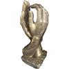 Haute Collage Grande scultura in bronzo a forma di mani, regalo di matrimonio, proposta di matrimonio, a grandezza naturale, 26 cm / 10 in, 830 g (oro antico)