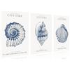 Generic 3 stampe artistiche vintage senza cornice, motivo conchiglie blu e beige, decorazione da parete per la casa sulla spiaggia, decorazione per la casa e l'oceano, stampa da parete minimalismo costiero