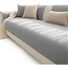 Generic Copridivano in poliestere e cotone misto lino, 1 pezzo, protezione antiscivolo con retro in silicone, lavabile, per divano a 2/3 posti, divano ad angolo, chaise longue e poltrona (grigio chiaro, 110 x