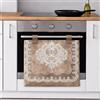 Masters House Biancheria per la Casa Masters House Copriforno Decorativo Fiammetta 40x50cm Imbottitura 1,5cm Tela Poliestere 250gr Protezione Fornelli Cucina Lavabile Design Pizzo Elegante Lacci Bottoni Made in Italy (Cappuccino)