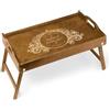 Maverton Vassoio da Colazione a Letto Personalizzato | Tavolino Pieghevole in Legno con Manici, Colore Marrone Chiaro, Incisione Laser, 50 x 30 cm, regalo donna, Gusto